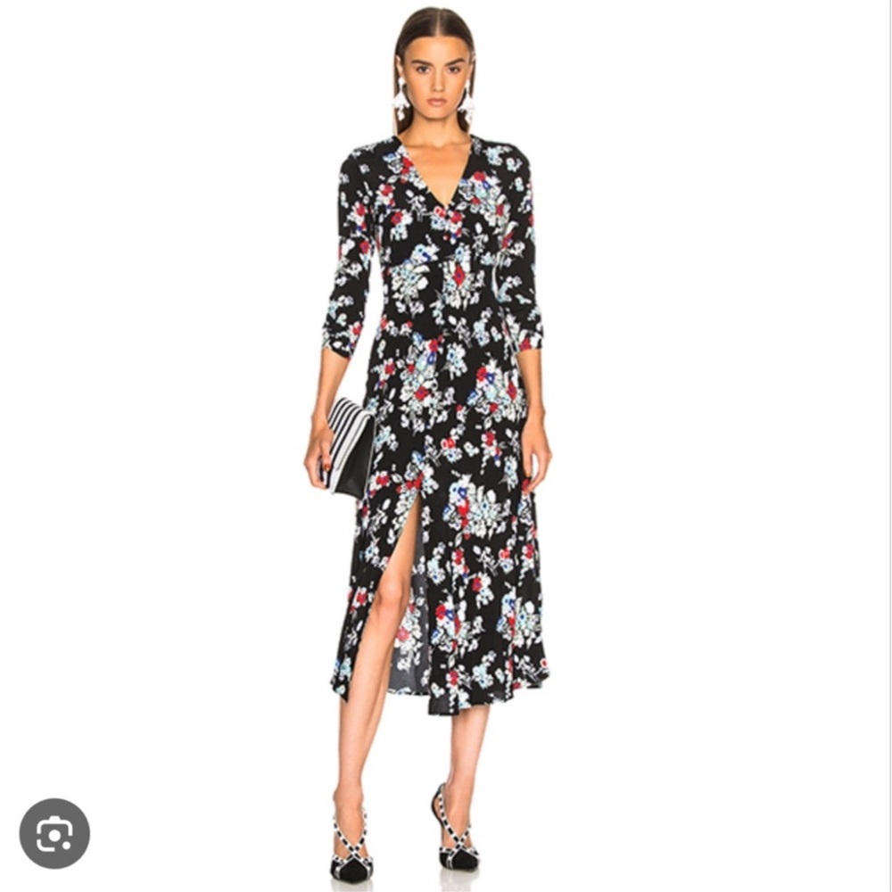 RIXO KATIE BUNCH Floral button down Midi Dress Size Small S $300